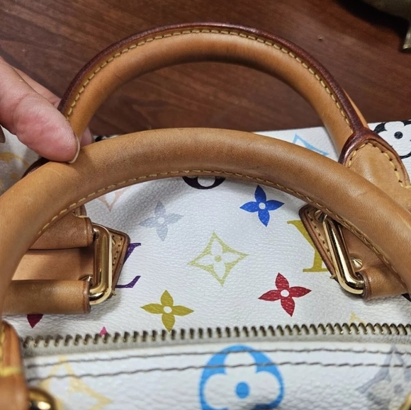 Auth Louis Vuitton Speedy 30 Multicolor White Bag - Picture 9 of 15